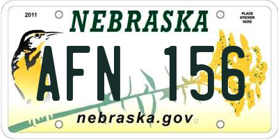 NE license plate AFN156