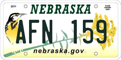 NE license plate AFN159