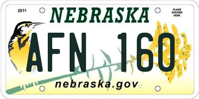 NE license plate AFN160