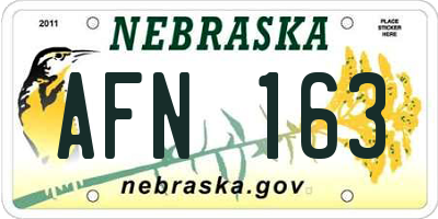 NE license plate AFN163