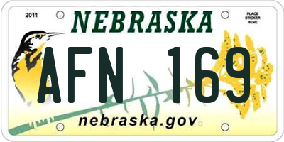 NE license plate AFN169