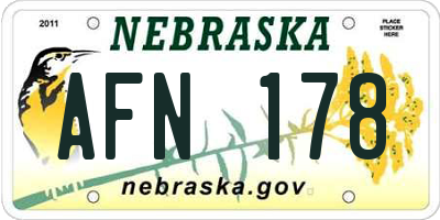 NE license plate AFN178