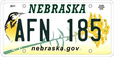 NE license plate AFN185