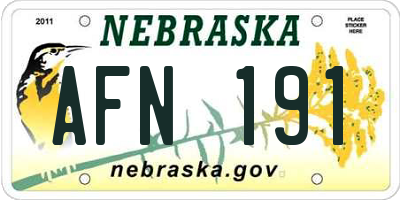 NE license plate AFN191