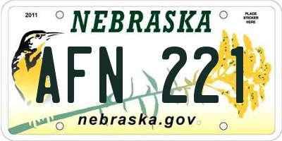 NE license plate AFN221