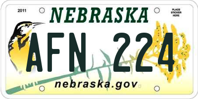 NE license plate AFN224