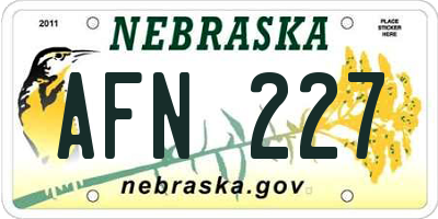 NE license plate AFN227