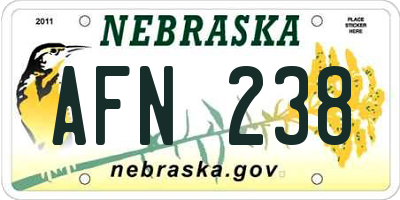 NE license plate AFN238