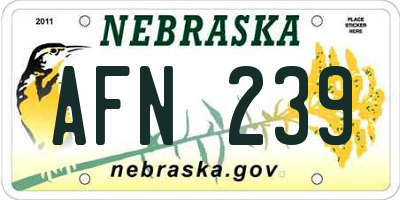 NE license plate AFN239