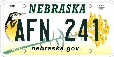 NE license plate AFN241