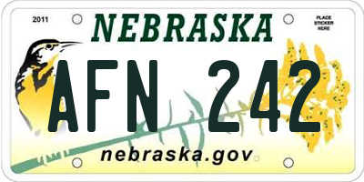 NE license plate AFN242