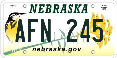 NE license plate AFN245