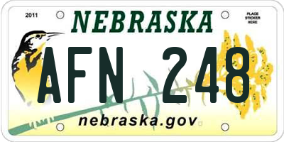 NE license plate AFN248