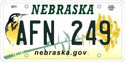 NE license plate AFN249