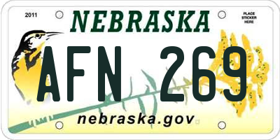 NE license plate AFN269