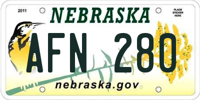 NE license plate AFN280