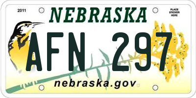 NE license plate AFN297