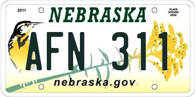 NE license plate AFN311