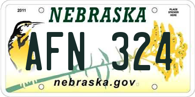 NE license plate AFN324
