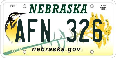 NE license plate AFN326