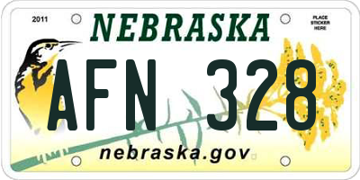 NE license plate AFN328
