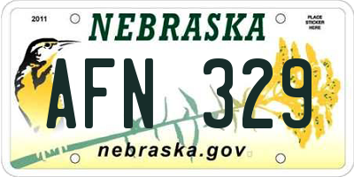 NE license plate AFN329