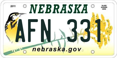 NE license plate AFN331
