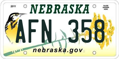 NE license plate AFN358