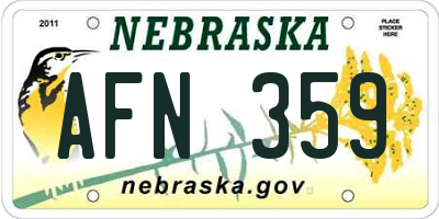 NE license plate AFN359