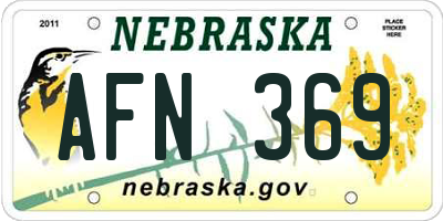 NE license plate AFN369