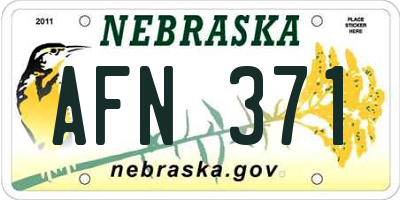 NE license plate AFN371