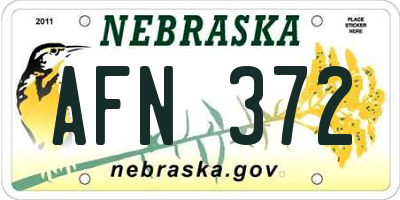 NE license plate AFN372