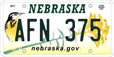 NE license plate AFN375