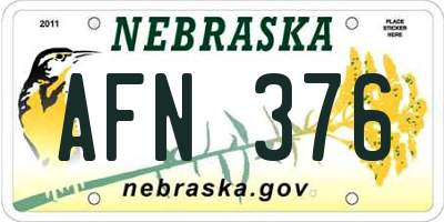 NE license plate AFN376