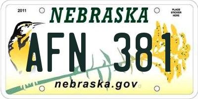 NE license plate AFN381