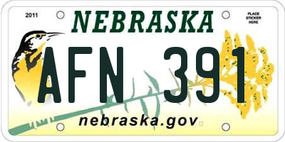 NE license plate AFN391