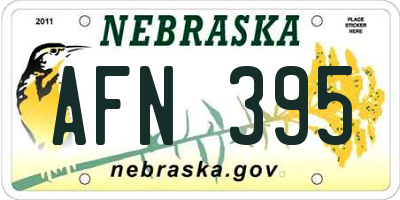 NE license plate AFN395