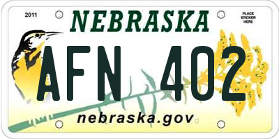 NE license plate AFN402