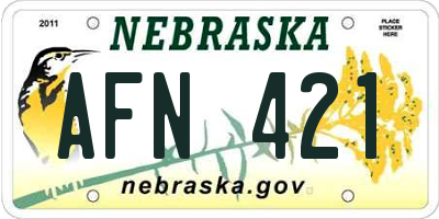 NE license plate AFN421