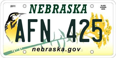 NE license plate AFN425