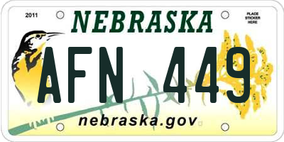 NE license plate AFN449