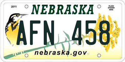 NE license plate AFN458