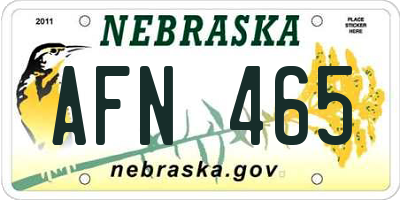 NE license plate AFN465