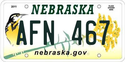 NE license plate AFN467
