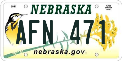 NE license plate AFN471