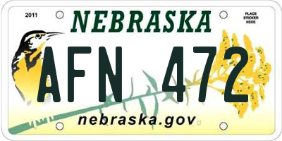 NE license plate AFN472
