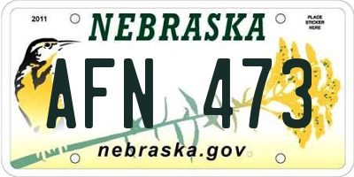 NE license plate AFN473