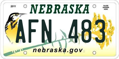 NE license plate AFN483