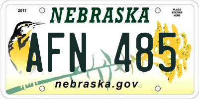 NE license plate AFN485
