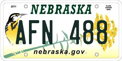NE license plate AFN488